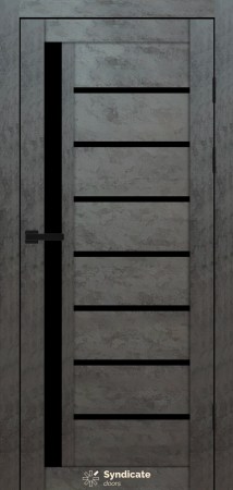 Двері Syndicat Doors PVC 101 Бетон темний чорне скло